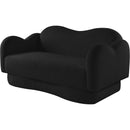 Meridian Bloom Black Teddy Fabric Loveseat IMAGE 7