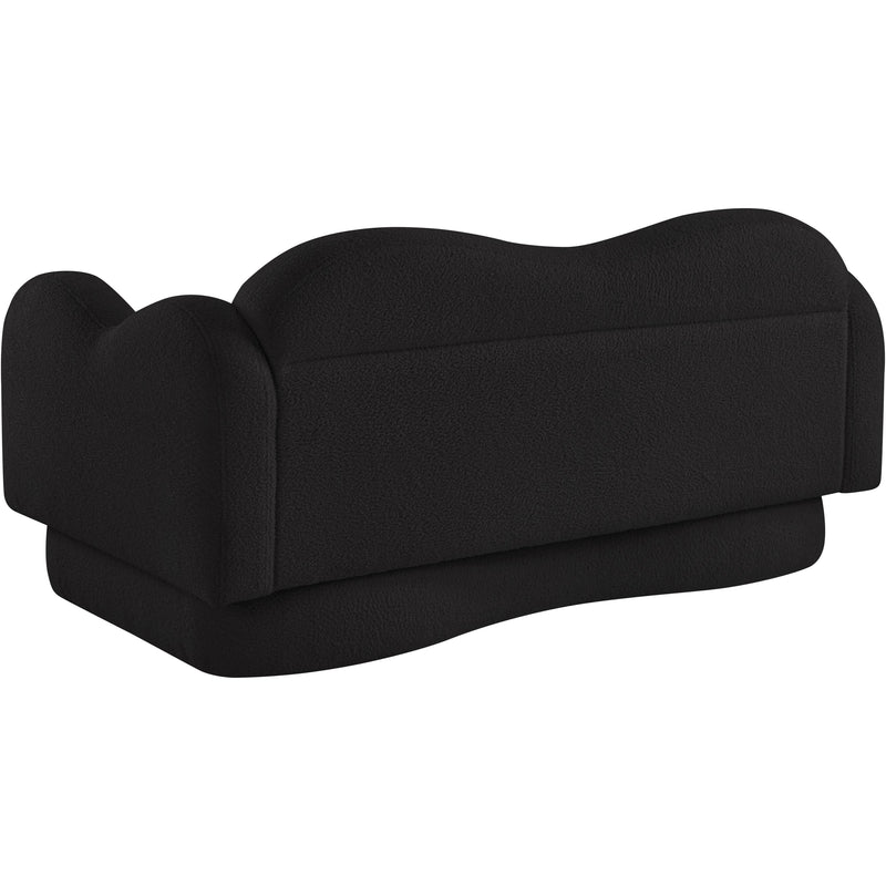 Meridian Bloom Black Teddy Fabric Loveseat IMAGE 8
