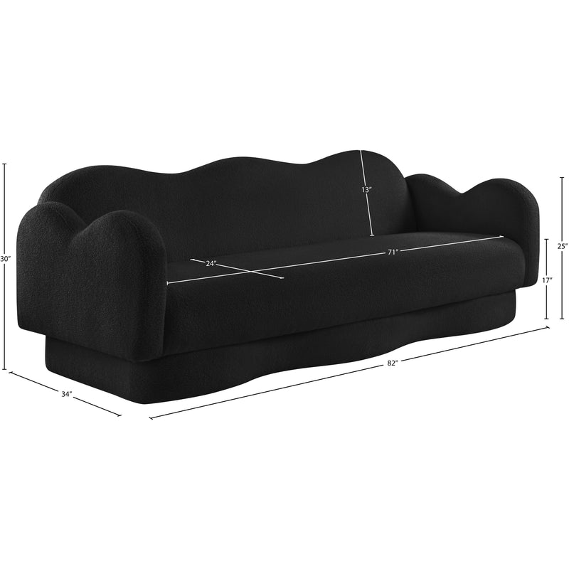 Meridian Bloom Black Teddy Fabric Sofa IMAGE 16