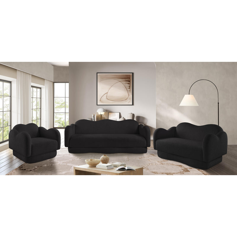 Meridian Bloom Black Teddy Fabric Sofa IMAGE 18