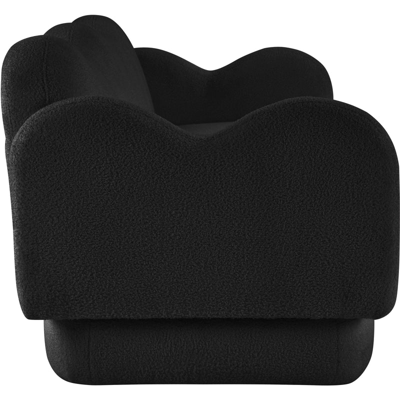 Meridian Bloom Black Teddy Fabric Sofa IMAGE 4