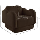 Meridian Bloom Brown Teddy Fabric Chair IMAGE 12