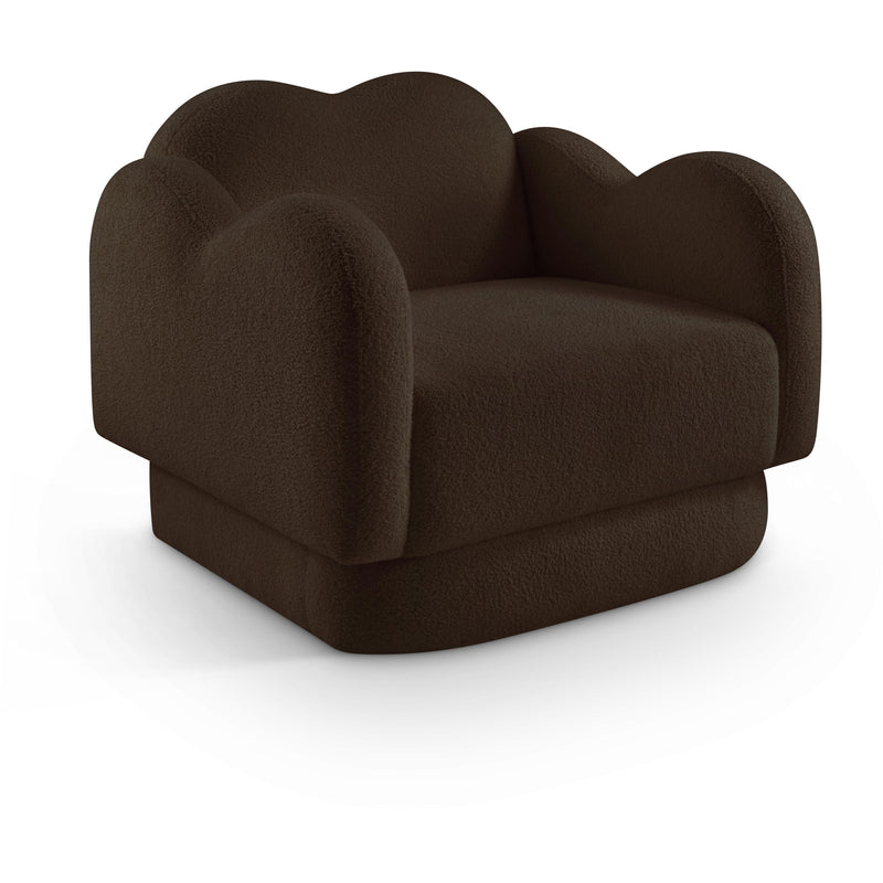 Meridian Bloom Brown Teddy Fabric Chair IMAGE 1