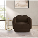 Meridian Bloom Brown Teddy Fabric Chair IMAGE 2