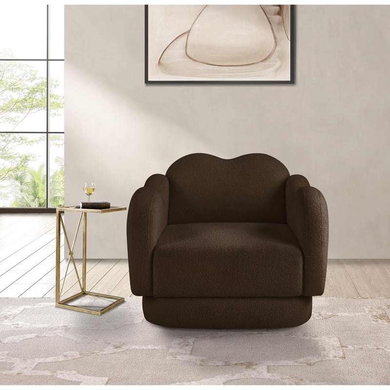 Meridian Bloom Brown Teddy Fabric Chair IMAGE 2