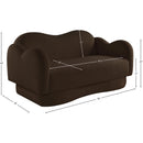 Meridian Bloom Brown Teddy Fabric Loveseat IMAGE 14
