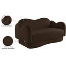 Meridian Bloom Brown Teddy Fabric Loveseat IMAGE 15