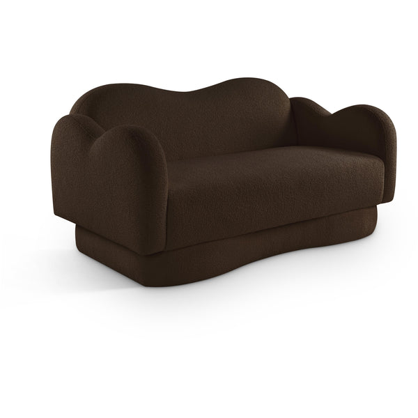 Meridian Bloom Brown Teddy Fabric Loveseat IMAGE 1