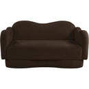 Meridian Bloom Brown Teddy Fabric Loveseat IMAGE 3