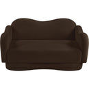 Meridian Bloom Brown Teddy Fabric Loveseat IMAGE 6