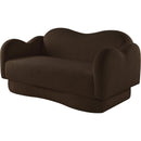 Meridian Bloom Brown Teddy Fabric Loveseat IMAGE 7