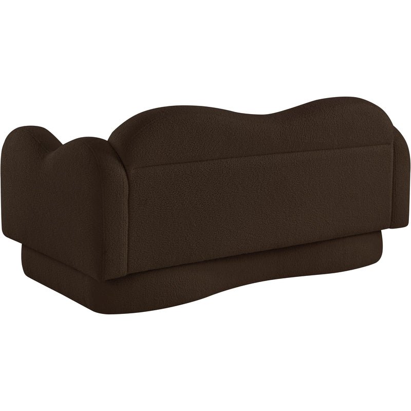 Meridian Bloom Brown Teddy Fabric Loveseat IMAGE 8