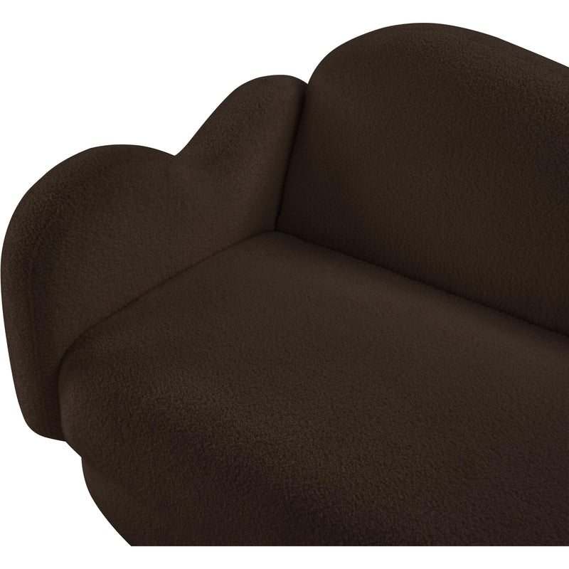 Meridian Bloom Brown Teddy Fabric Loveseat IMAGE 9