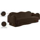 Meridian Bloom Brown Teddy Fabric Sofa IMAGE 17
