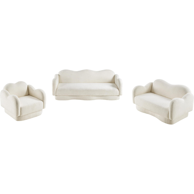 Meridian Bloom Cream Teddy Fabric Chair IMAGE 10