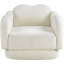 Meridian Bloom Cream Teddy Fabric Chair IMAGE 3