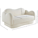 Meridian Bloom Cream Teddy Fabric Loveseat IMAGE 14