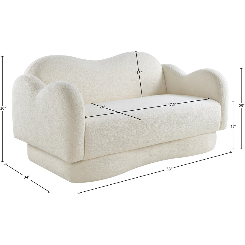 Meridian Bloom Cream Teddy Fabric Loveseat IMAGE 14