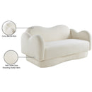 Meridian Bloom Cream Teddy Fabric Loveseat IMAGE 15