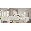 Meridian Bloom Cream Teddy Fabric Loveseat IMAGE 16