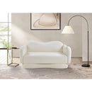 Meridian Bloom Cream Teddy Fabric Loveseat IMAGE 2