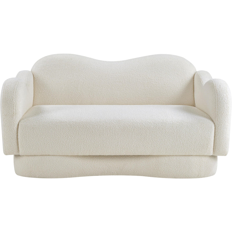 Meridian Bloom Cream Teddy Fabric Loveseat IMAGE 3