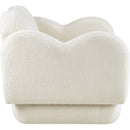 Meridian Bloom Cream Teddy Fabric Loveseat IMAGE 4