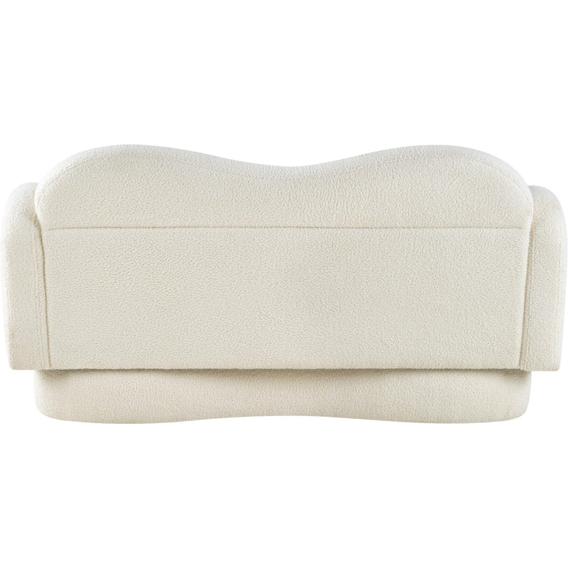 Meridian Bloom Cream Teddy Fabric Loveseat IMAGE 5