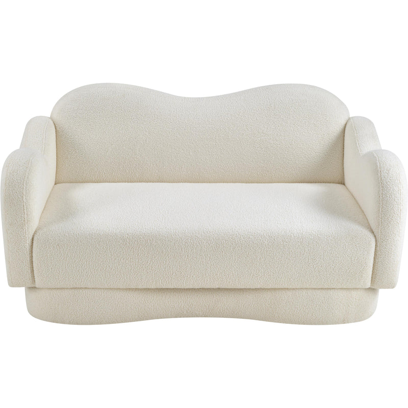 Meridian Bloom Cream Teddy Fabric Loveseat IMAGE 6