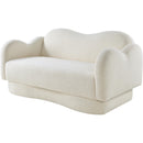 Meridian Bloom Cream Teddy Fabric Loveseat IMAGE 7