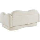 Meridian Bloom Cream Teddy Fabric Loveseat IMAGE 8