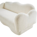 Meridian Bloom Cream Teddy Fabric Sofa IMAGE 10