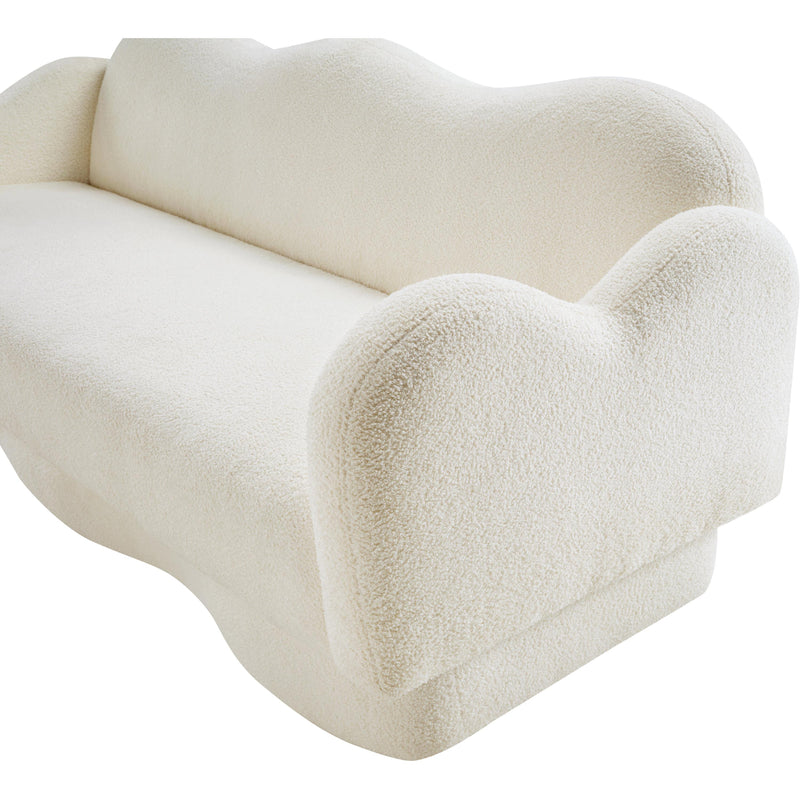 Meridian Bloom Cream Teddy Fabric Sofa IMAGE 10