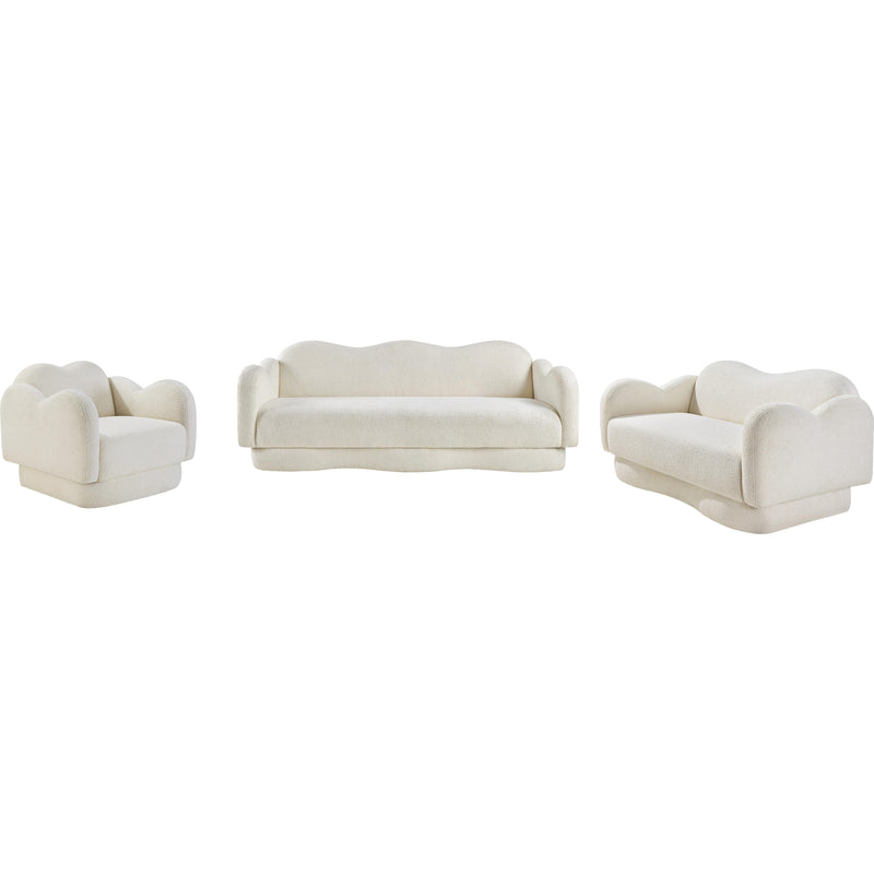 Meridian Bloom Cream Teddy Fabric Sofa IMAGE 13