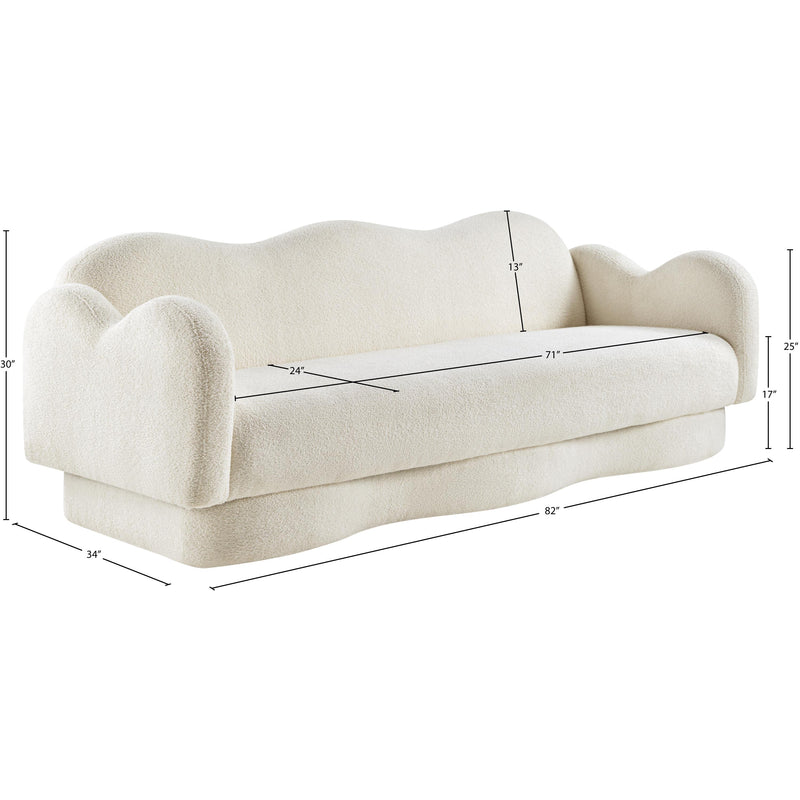 Meridian Bloom Cream Teddy Fabric Sofa IMAGE 16