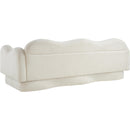 Meridian Bloom Cream Teddy Fabric Sofa IMAGE 8