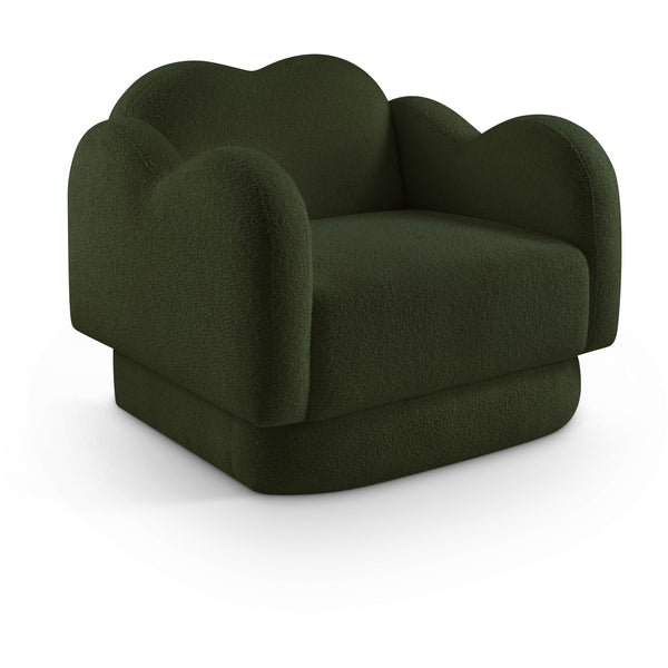Meridian Bloom Green Teddy Fabric Chair IMAGE 1