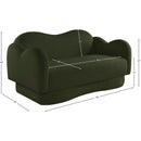 Meridian Bloom Green Teddy Fabric Loveseat IMAGE 14