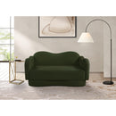Meridian Bloom Green Teddy Fabric Loveseat IMAGE 2