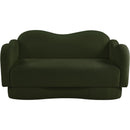 Meridian Bloom Green Teddy Fabric Loveseat IMAGE 3