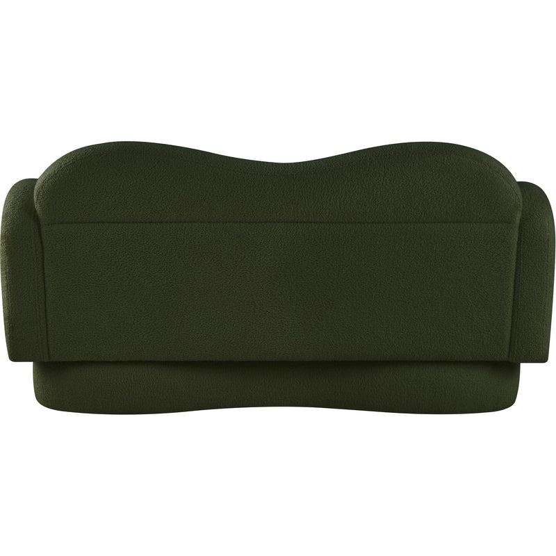 Meridian Bloom Green Teddy Fabric Loveseat IMAGE 5