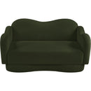 Meridian Bloom Green Teddy Fabric Loveseat IMAGE 6