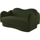 Meridian Bloom Green Teddy Fabric Loveseat IMAGE 7