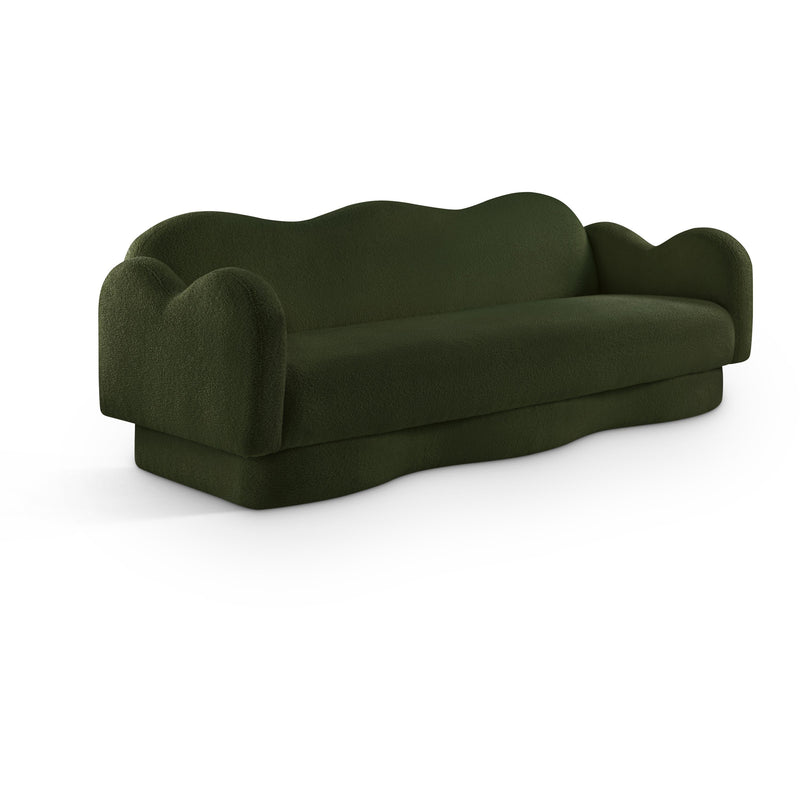 Meridian Bloom Green Teddy Fabric Sofa IMAGE 1