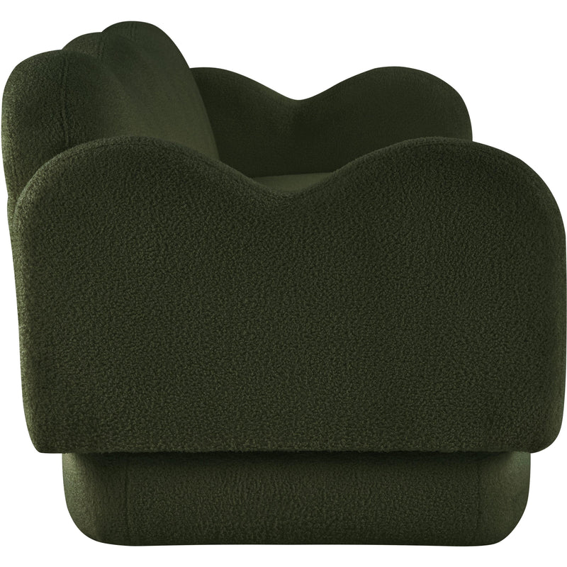 Meridian Bloom Green Teddy Fabric Sofa IMAGE 4