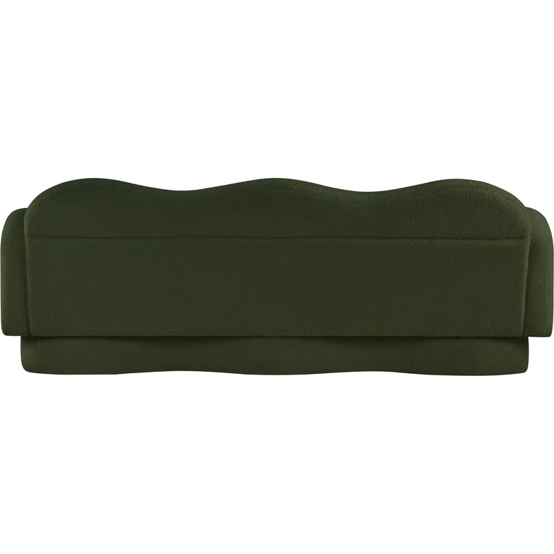 Meridian Bloom Green Teddy Fabric Sofa IMAGE 5