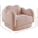 Meridian Bloom Pink Teddy Fabric Chair IMAGE 12