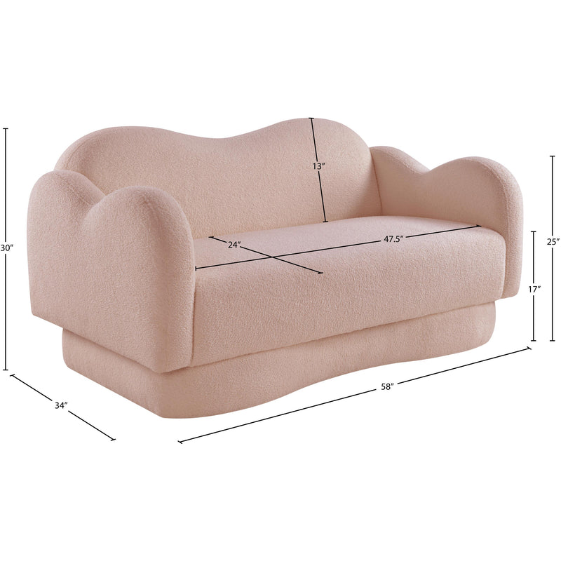 Meridian Bloom Pink Teddy Fabric Loveseat IMAGE 14