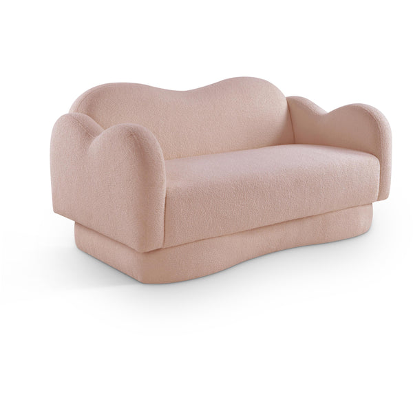 Meridian Bloom Pink Teddy Fabric Loveseat IMAGE 1