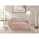 Meridian Bloom Pink Teddy Fabric Loveseat IMAGE 2